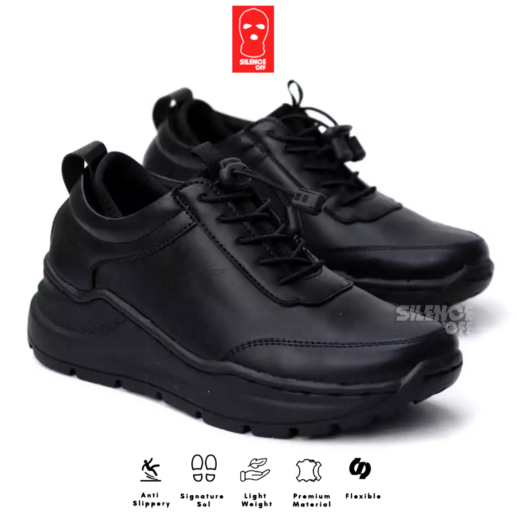 SILENCE OFF Formal Sepatu Formal Pria Casual Hitam Hak Tinggi Ukuran 39-43 Sepatu Formal Pria Casual