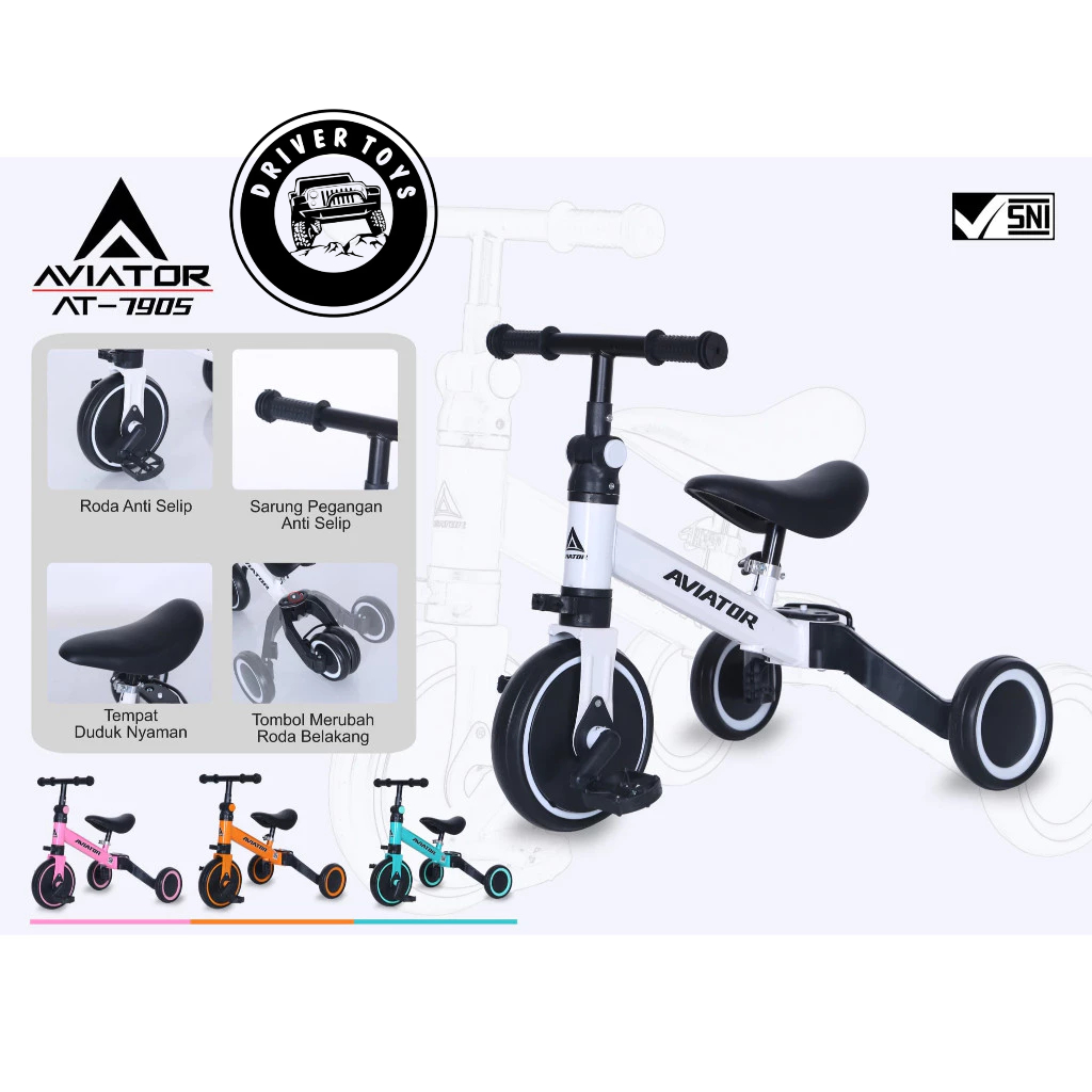 Sepeda Aviator Roda 3 | Sepeda Anak | Aviator Sepeda Anak Roda 3 | Balance Bike - AT-7905 Toys Drive