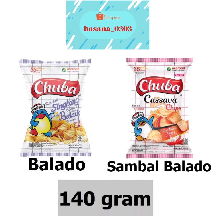 

Chuba Keripik Singkong 140 g: Balado, Sambal Balado