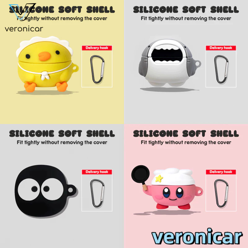 Baseus WM01 WM02 casing Lucu Kartun Earphone Case untuk TWS Lembut Silicone Perlindungan Headphone C