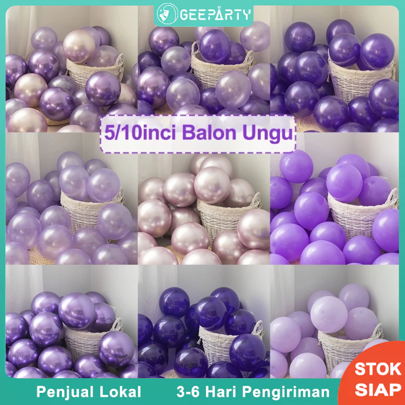 5/10 Inci Matte Ungu Muda Metalik Balon Macaroon Ungu Untuk Dekorasi Pesta Ulang Tahun Pernikahan
