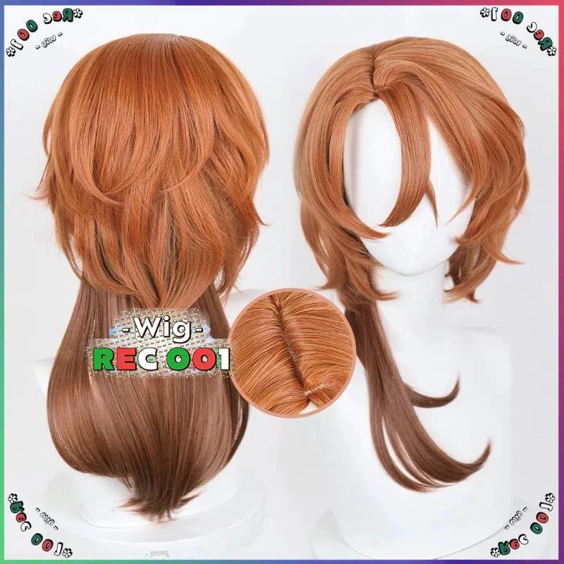 M- Wig Nakahara Chuuya Cosplay Bungo Stray Dogs Orang Dewasa/Anak-Anak Dapat Menggunakannya