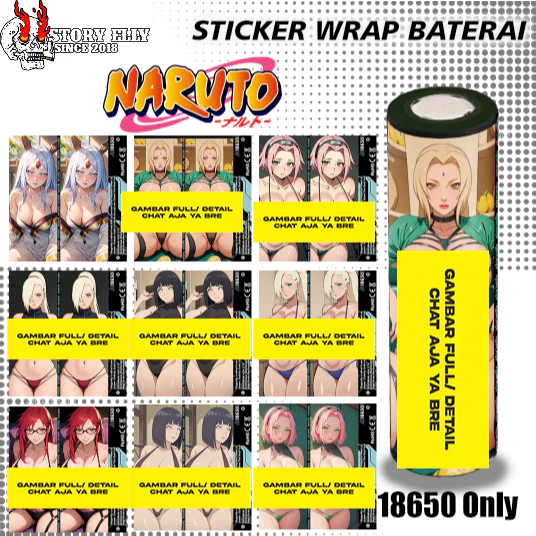 

STORYELLY - Pelindung Baterai - Stikerskin Wrap Baterai 18650 Waifu Naruto