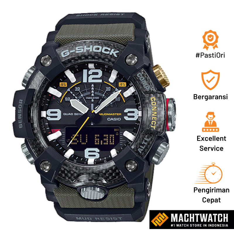 Jam Tangan Pria Casio G-Shock Mudmaster GG-B100-1A3DR GG-B100 GGB100 Master Of G Digital Analog Dial