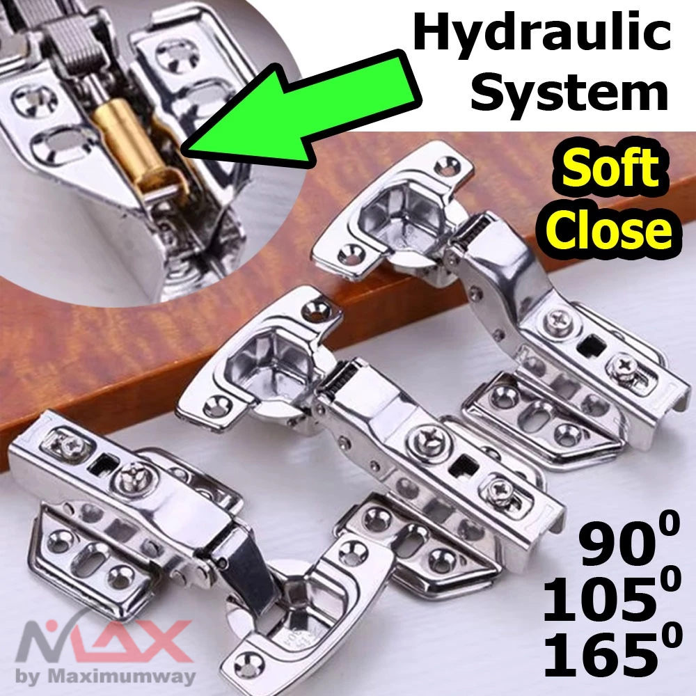 DTC Engsel Sendok Stainless Hydraulic Hinge pintu lemari Cabinet 90 105 165 derajat hidrolik Hinges