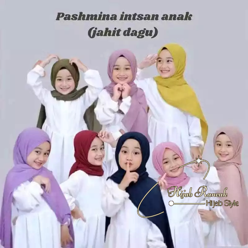 Pashmina Instan Oval Anak Jersey Premium | Jilbab Instan Anak | Hijab Anak Jersey Usia 3-12 Tahun
