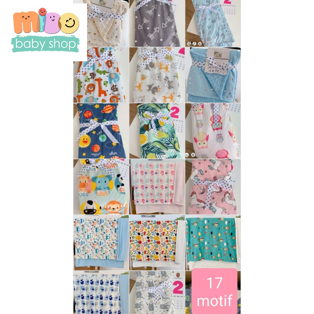 Selimut bayi anak carter love selimut polkadot super premium halus motif baby blanket super soft