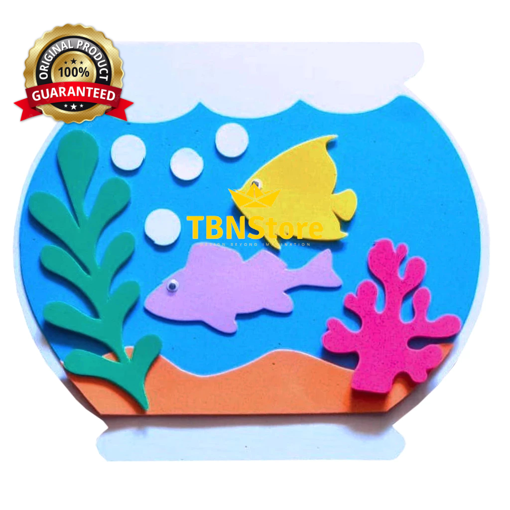 1 Set Hiasan Dinding Ikan Tumbuhan Laut Aquarium Dekorasi Kelas Sekolah Kamar Pojok Baca Mading PAUD