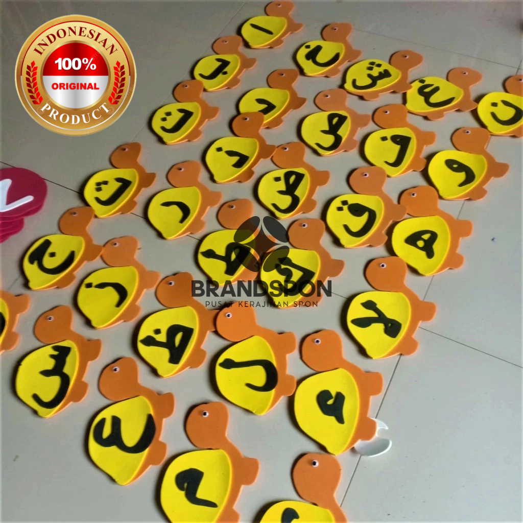1 Set Hiasan Dinding Huruf HIJAIYAH Model KURA peraga tempel Kelas Rumah Pojok Baca Motif Karakter L