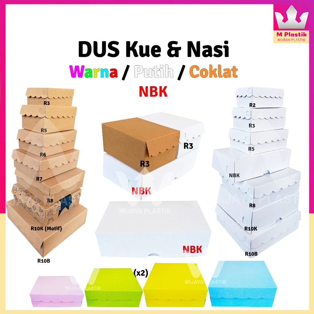 

Dus Kue ( NBK ) Warna / Putih / Coklat @Pcs | Duplex & Kraft karton polos kardus besar coklat kotak kue isi 7 ekonomis murah termurah kuat Pcs
