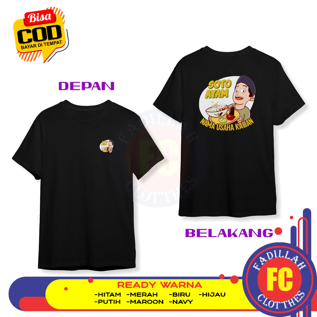 Baju Kaos Makanan Soto Ayam Gratis Nama Usaha Kalian DB Baju Distro