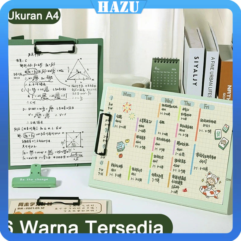 

Papan Jalan 2 in 1 Clipboard Aesthetic Papan Ujian Buka Tutup Map Dokumen Ukuran A4 6 Warna Tahan Air Clipboard