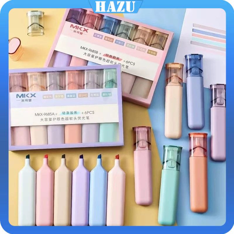 

1 Set ISI 6 Warna Pen Highlighter Macaroon /Warna Warni Pastel Spidol /Highlighter Pen Aesthetic Lucu Journal Marker Pen Alat Tulis Highlighter Siswa Stationary