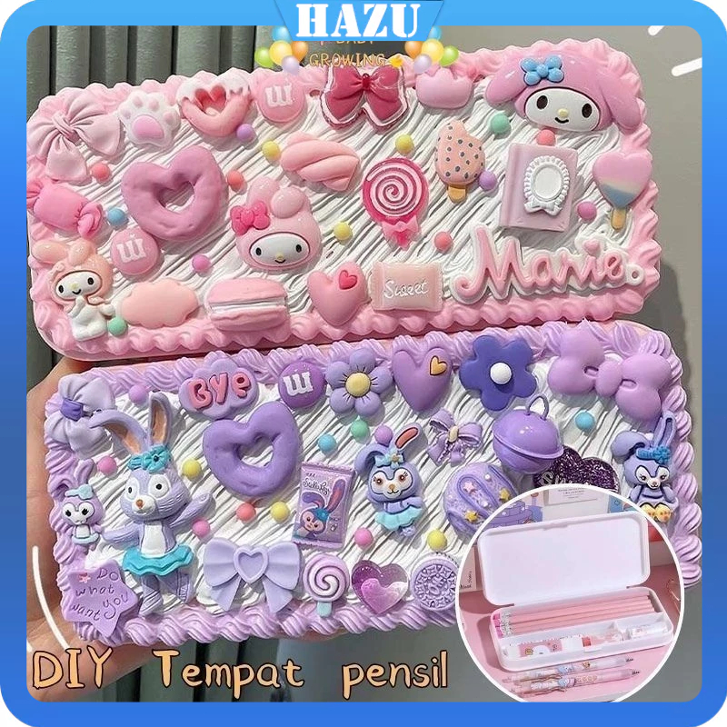 

DIY Deco Cream Kit / Tempat pensil menghias / Deco Cream Clay Kotak / Kit Kotak Pensil DIY / DIY Kotak Pensil / Stationery Pake Handmade / DIY Kotak alat tulis kreatif lem krim DIY Pencilcase