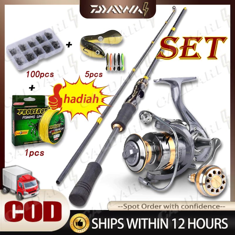 Daido joran daiwa original 100% joran carbon solid Joran Pancing Set Dengan Bahan Serat Karbon panci