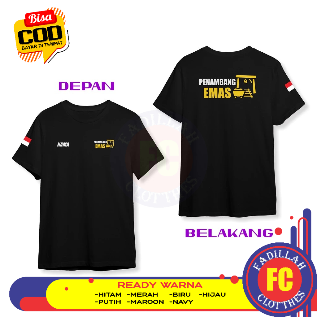 Baju Kaos Penambang Emas Gratis Nama DB Kaos Distro
