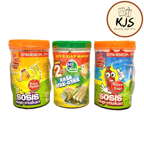 

SOSIS SO NICE SIAP MAKAN RASA AYAM / SAPI / OTAK-OTAK 525gr / 1 KARDUS isi 6 TOPLES