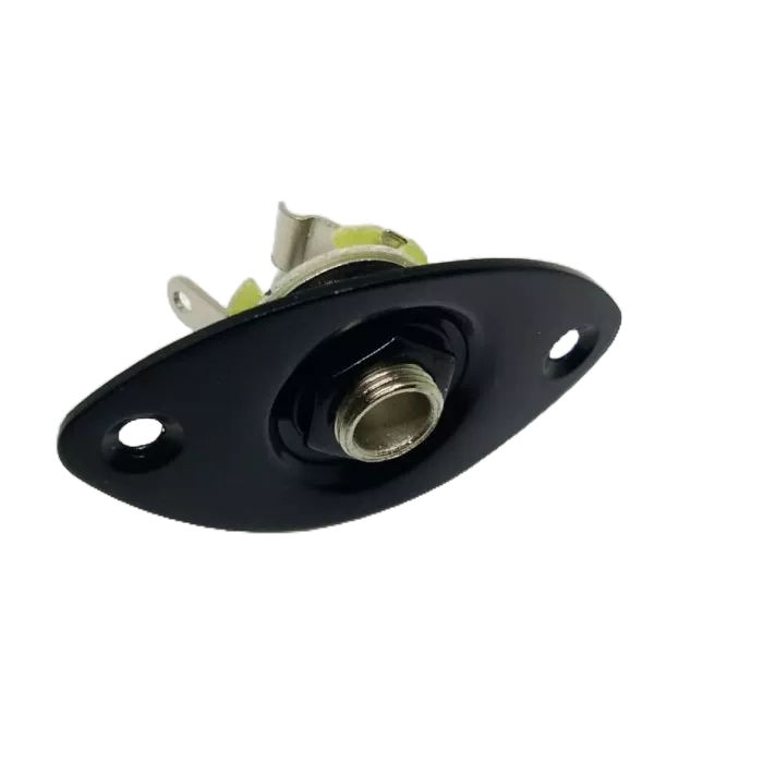 Jack Female Gitar Elektrik dan Jack Plate Gitar Set Black