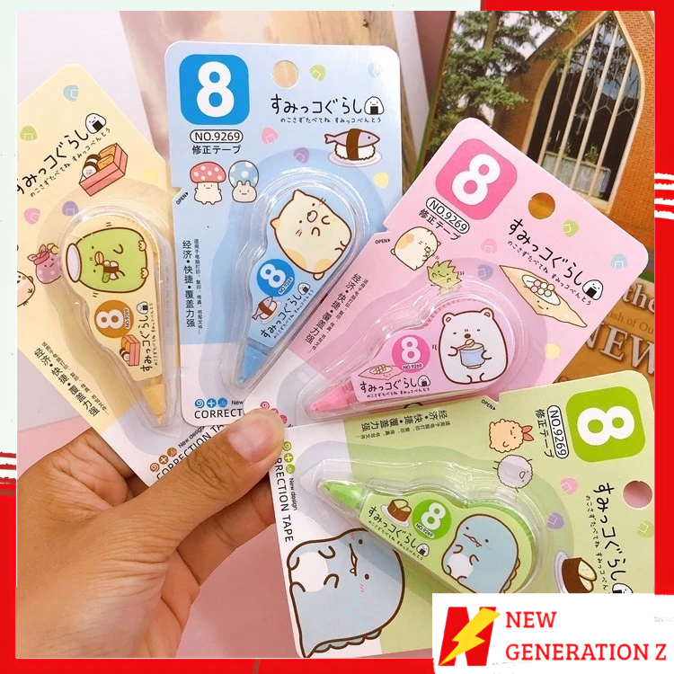 

NGZ Correction Tape Students Stationary School Supplies 8M Multiple Color Tipe-x Karakter Lucu Penghapus PenaTip-ex Kertas Mini