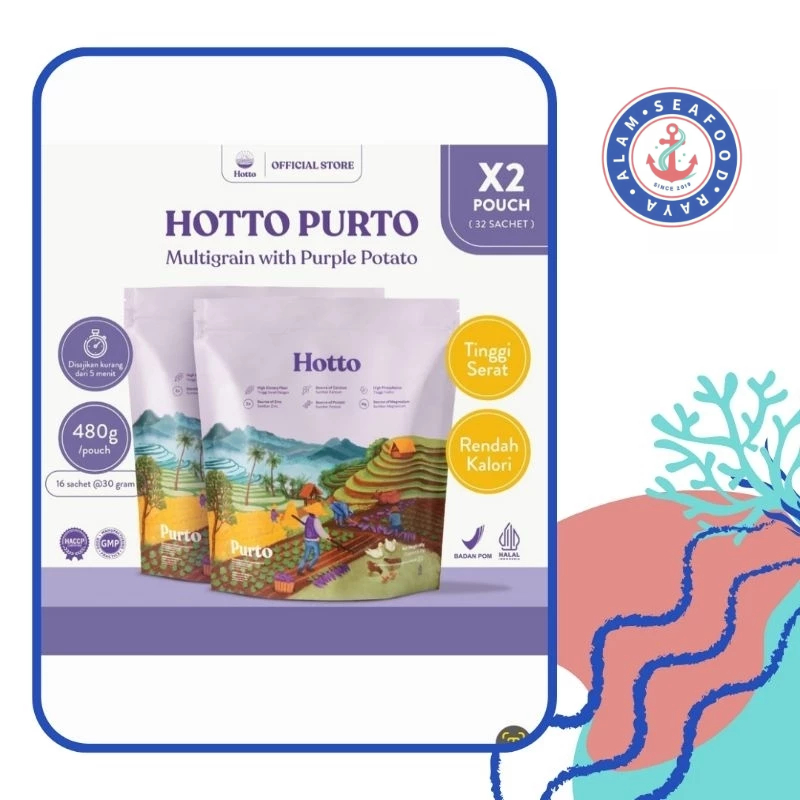 

PROMO!!HOTTO PURTO 2 POUCH (32sachet) MULTIGRAIN WITH PURPLE POTATO