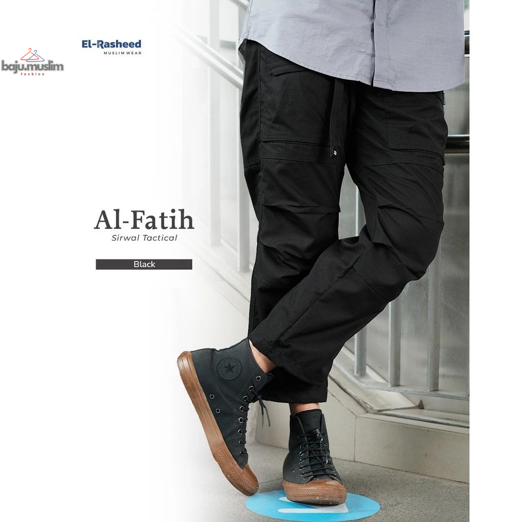 EL-RASHEED | Celana Sirwal Pria Dewasa TACTICAL AL FATIH PANTS by El-Rasheed Yasmeera | Bahan Ripsto