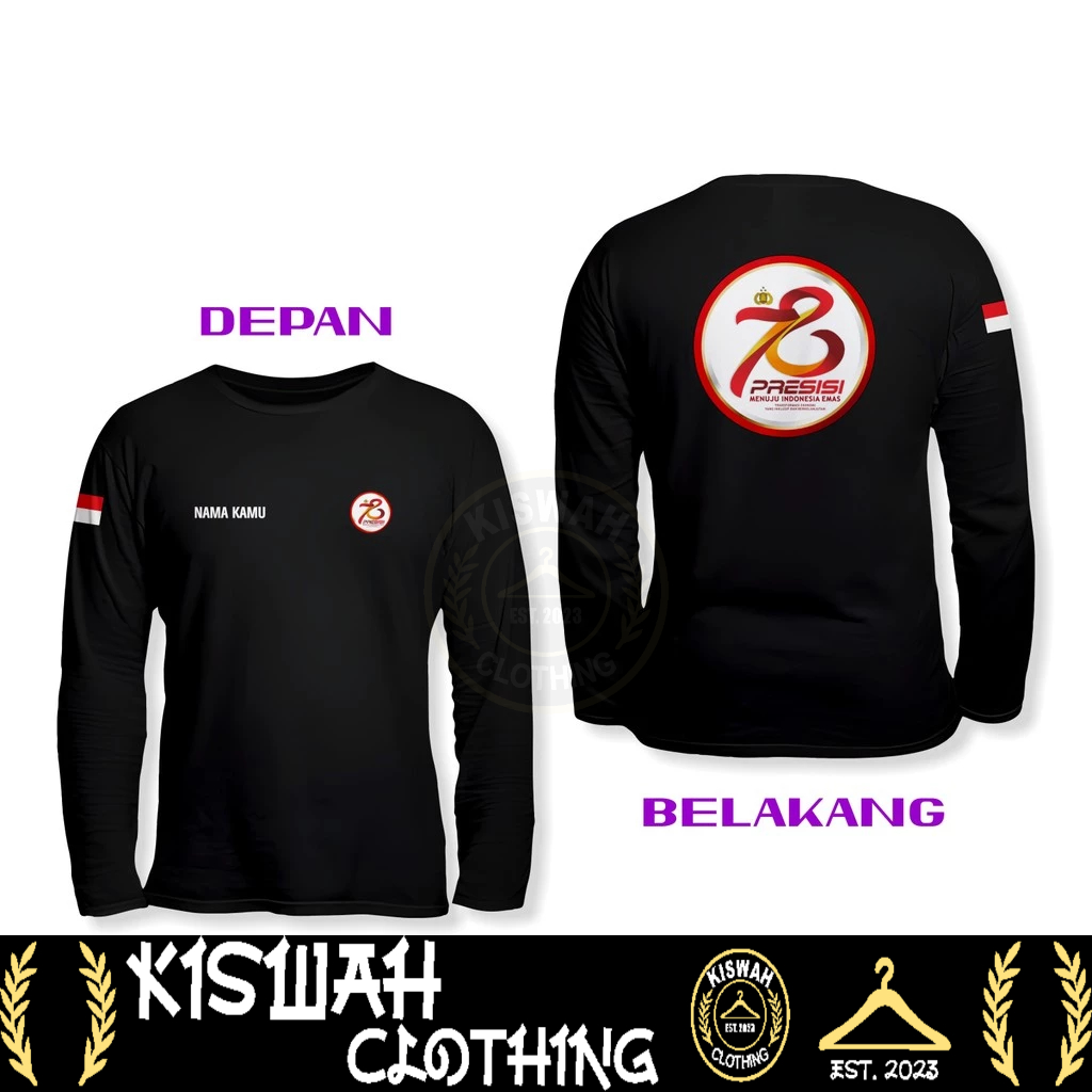 Kaos Tshirt HUT ke 78 Bhayangkara PRESISI Logo Gratis Nama Kamu DB Lengan Panjang Kaos Distro