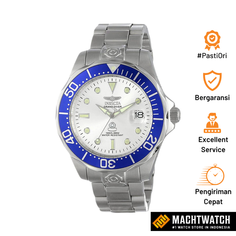 Jam Tangan Pria INVICTA Pro Diver 3046 Automatic Silver Dial Stainless Steel Strap