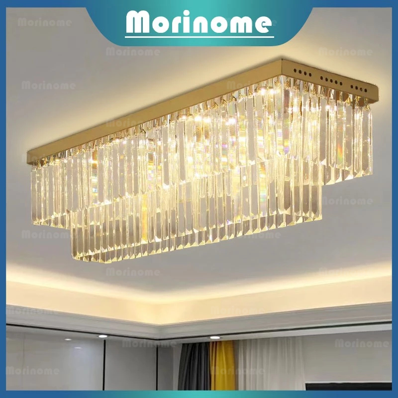[Garansi&COD] Lampu Gantung Kristal Chandelier Mewah LED 3 Warna 50*30cm Lampu Kristal Plafon Lampu 