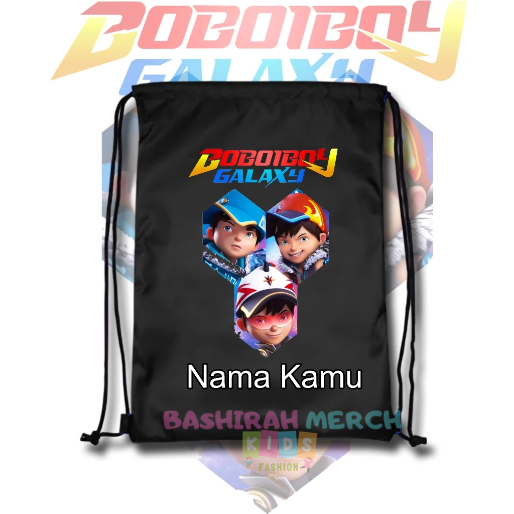 Tas Serut Anak Boboiboy Galaxy / Stringbag Anak untuk Jalan-Jalan , Ngaji , Sekolah, olahraga
