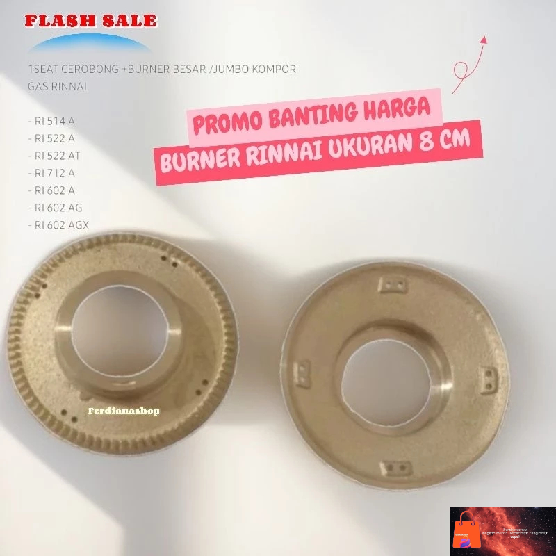 Best seller 1 pcs burner kompor gas rinnai 8 cm B/Burner besar kompor gas rinnai