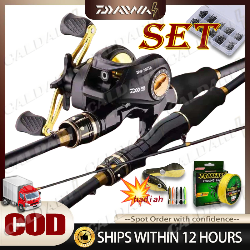 DAIWA pancing casting 1 set Lengkap Murah Pancing 1 Set Lengkap Kuat COD Set Alat Pancing Murah Panc