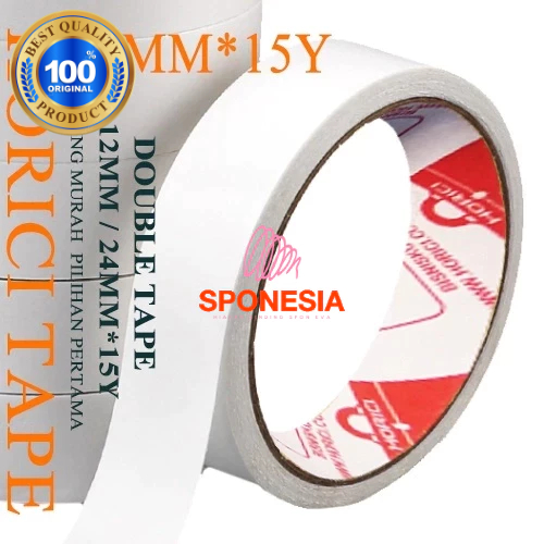 Selotip Double Tape Lakban Bolak Balik 2 Sisi Horici 24mm*15Y & 12mm*15Y