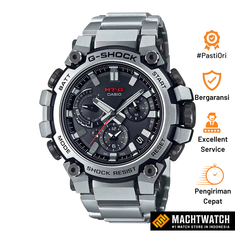 Jam Tangan Pria Casio G-Shock MT-G MTG-B3000D-1AJF MTG-B3000D MTGB3000D Tough Solar Black Dial Stain