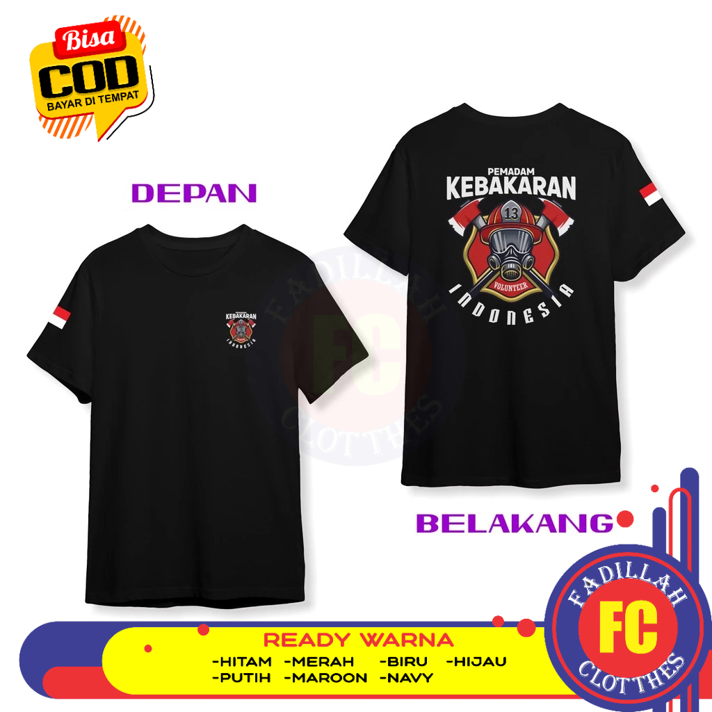 Baju Kaos Pemadam Kebakaran 113 Indonesia Volunter Helm Pemadam Kebakaran DB Baju Distro