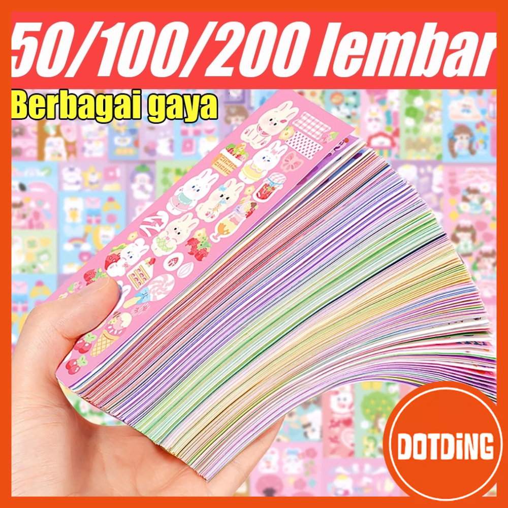 

[COD] 200 lembar/100 lembar/50 lembar Berbagai Kartun Shiny Stiker Set Mahasiswa Hias DIY Bahan Stiker Lucu