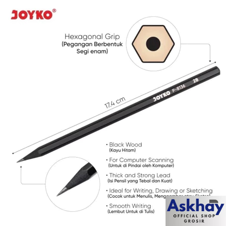 

Pensil Joyko P-8136 2B Black Wood ( Pcs )