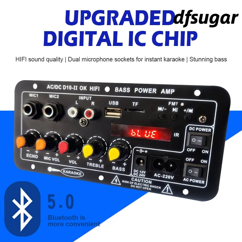 D10-II 900W Amplifier board Tampilan digital Power amplifier board Untuk 8-12 Inci Speaker AC 220V-D