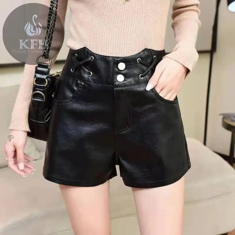 Celana Pendek Kulit Ketat Wanita Celana Pendek Kulit Plus Celana Pendek High Waist Fashion Wanita 20
