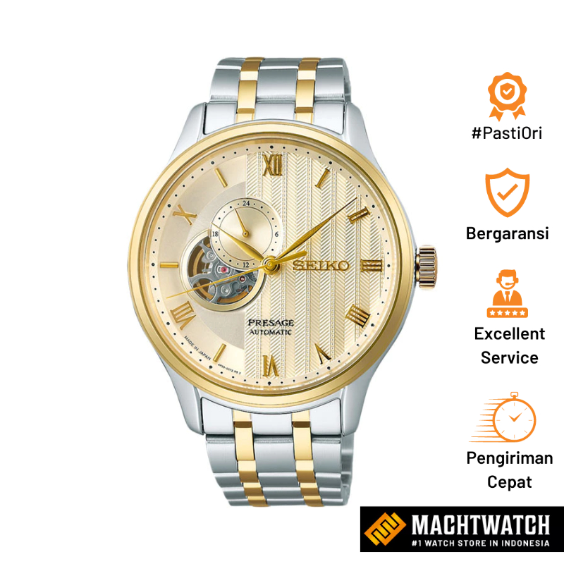 Jam Tangan Pria Seiko Presage SSA464J1 Automatic Japanese Zen Garden Series Open Heart Dial Stainles