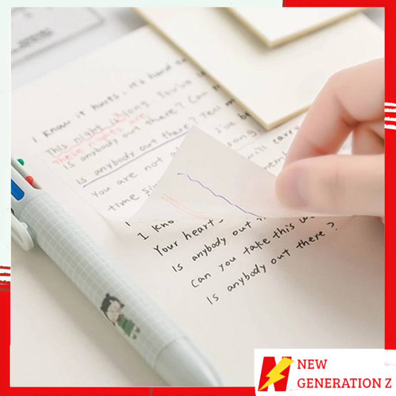 

NGZ Set Kertas Notes Transparan 50 Lembar Label Stickers PET Tahan air dan halus Kertas Memo Kertas Tempel Anti Air Untuk Sekolah