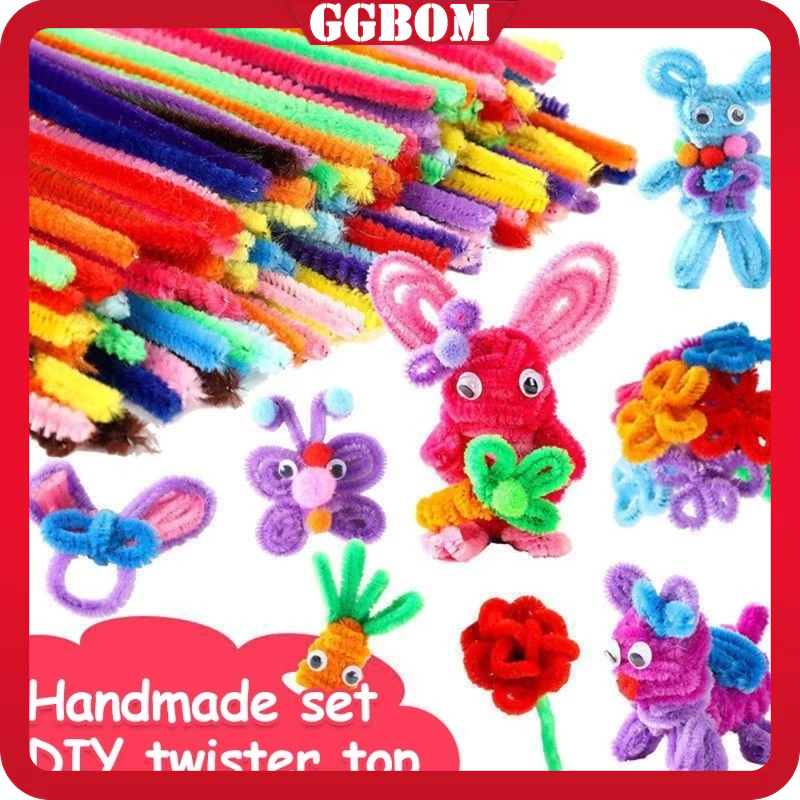 grosir 100Pcs/30Cm Kawat Bulu Mercy Pastel Mix Warna Kawat Bulu Mainan Anak Craft Diy Kerajinan Tang