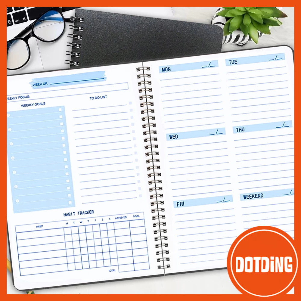 

[COD] 2025 Buku Aesthetic Planner Buku Catatan Jurnal Notebook 52 Weeks Agenda Student Daily Weekly Schedules Stationery Office School Supplies