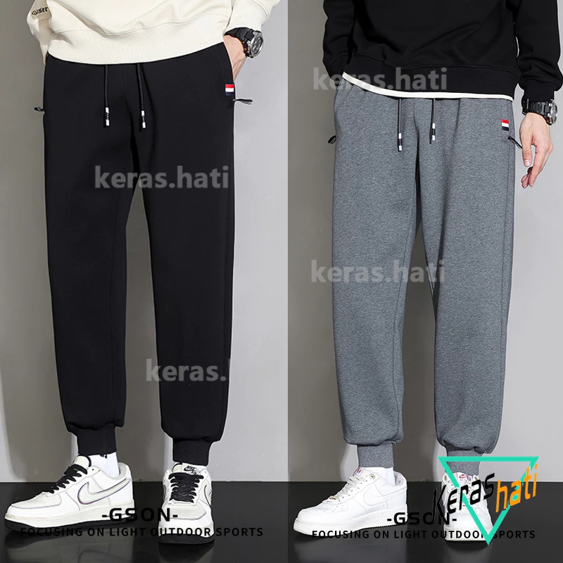 Celana olahraga unisex celana panjang pria celana jogger pria korea style celana elastis celana casu