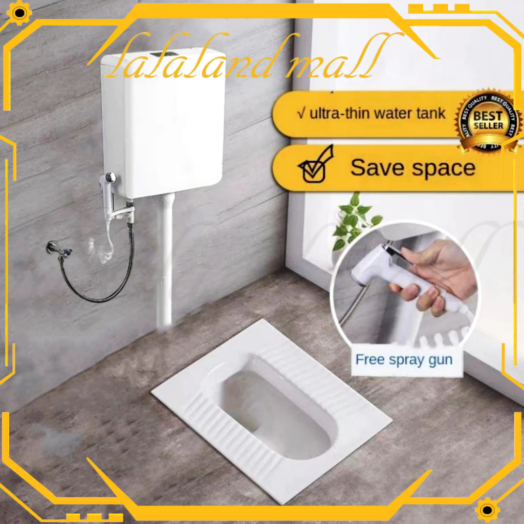 ✌Ready Stock✌Toilet Jongkok Modern / 1 SET Toilet / Kloset Jongkok Tidal with Flush