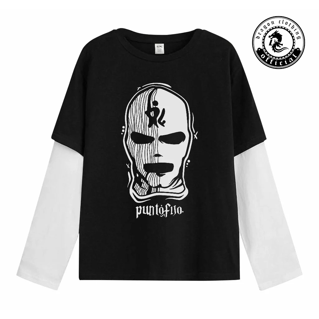 Dragon Clothing kaos Double layer Puntofilo T-shirt Skena Lengan Panjang Unisex
