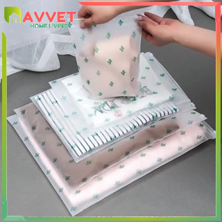 AVVET Ziplock Karakter Travel Pouch Serbaguna Polos Zipper Motif Packaging Storage Bag Tas Penyimpan
