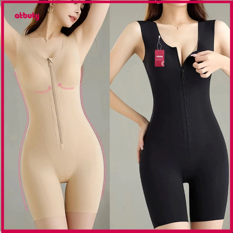 [atbuty] Bodysuit Seamless Shapewear Fungsional Toilet Friendly Double Lock Support