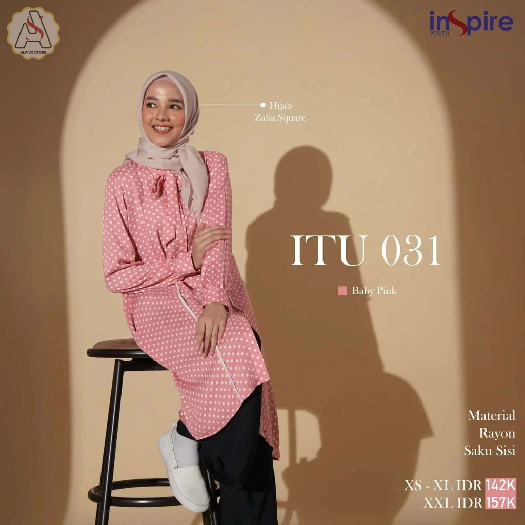 INSPIRE | Baju Tunik Wanita Dewasa Motif Polkadot ITU 031 by Nibras
