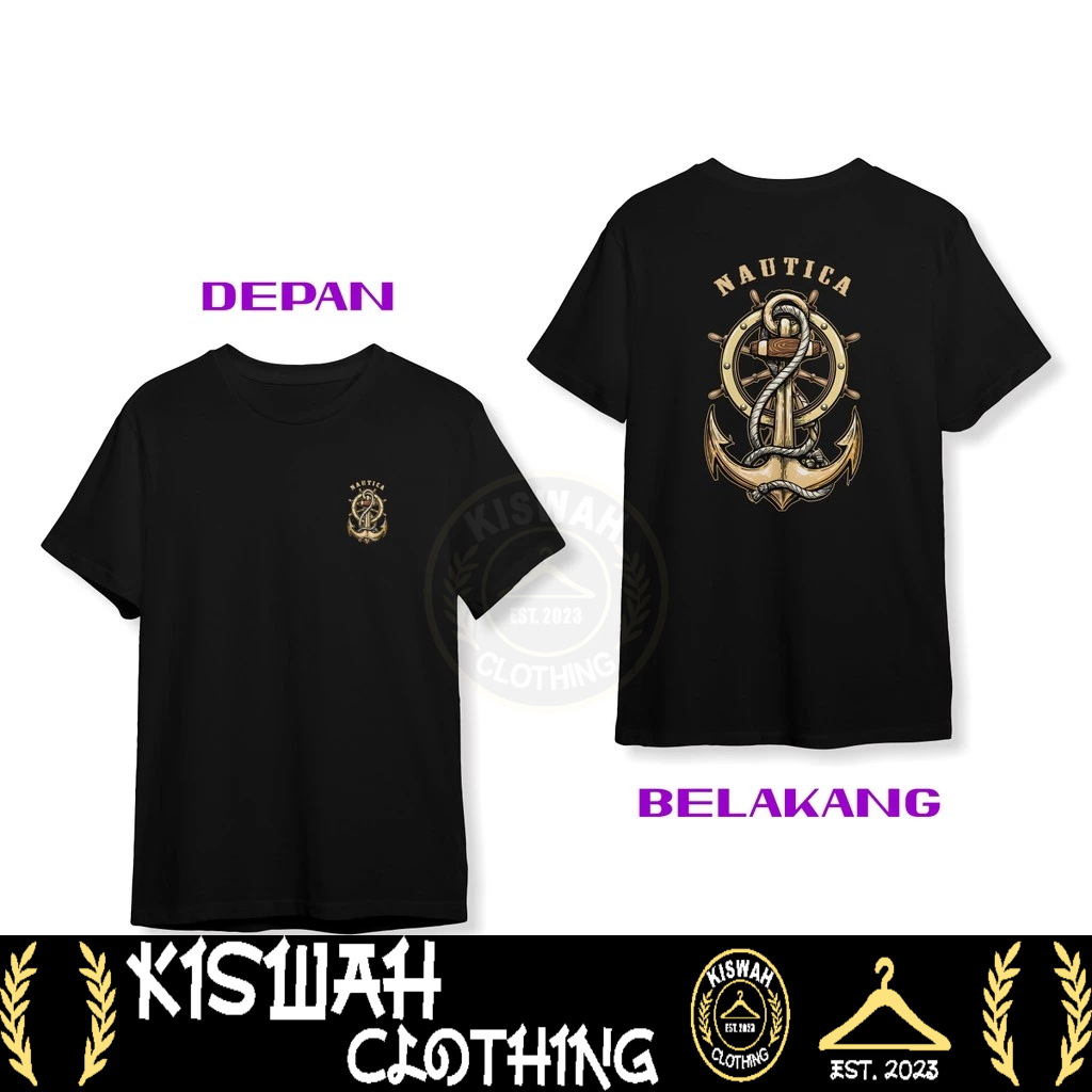 Kaos Tshirt NAUTICA Jangkar dan Kemudi Kapal DB Baju Distro