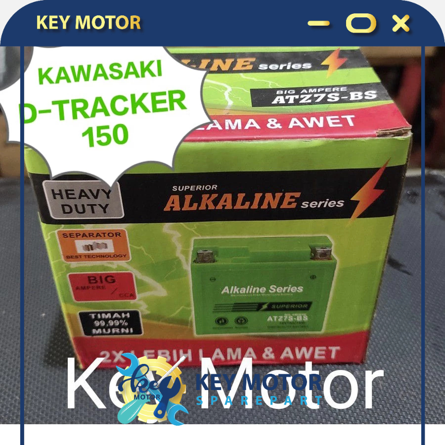 Aki / Accu Kering Alkaline Alkalin Series Motor Kawasaki D Tracker 150 7A 7 Ampere ATZ7S ATZ7 ATZ 7S
